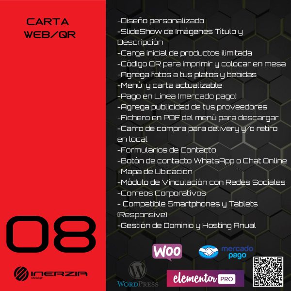 carta web/código QR